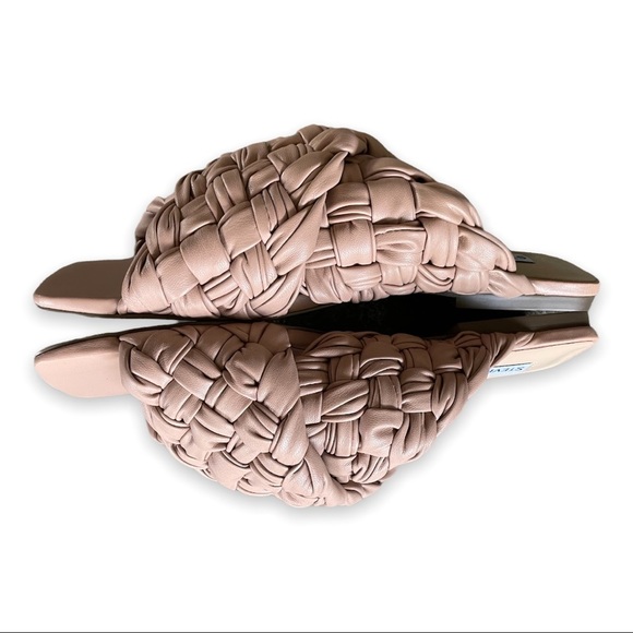 Steve Madden Board Sandals Marina Braided Slides Bohemian Nude Neutral Flats - Picture 4 of 6